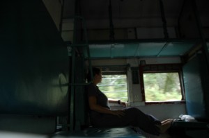 Self portrait on an empty train