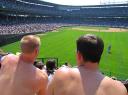 Sun worshipers at the Cubs Game