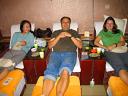 David, his friend and me getting a foot cleaning/massage