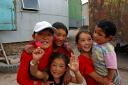 Kids living at the border post shantytown