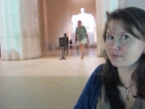 Megan at the Lincoln Memorial