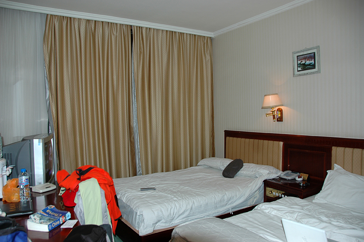 Basic hotel room in Tsetang Tibet