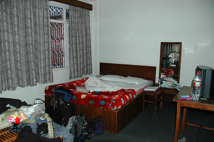 First hotel room in Kathmandu, Nepal 